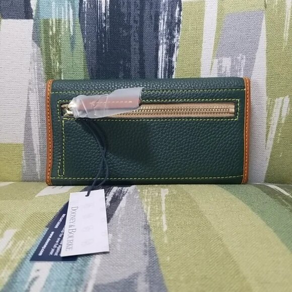 🎯DOONEY & BOURKE Pebbled Leather Continental Clutch Wallet Forest/Green Leather - Picture 6 of 9